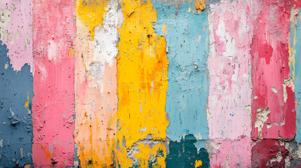 Abstract background. Multicolored paint on the wall. Old paint with cracks and streaks
