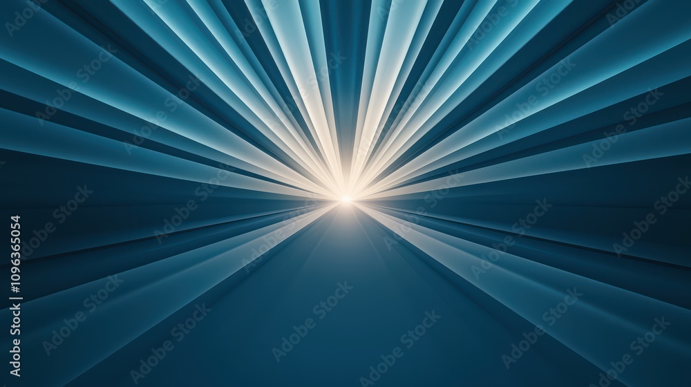 Poster a radiant burst of light emanates from a central point, surrounded by gradient rays, creating a sens