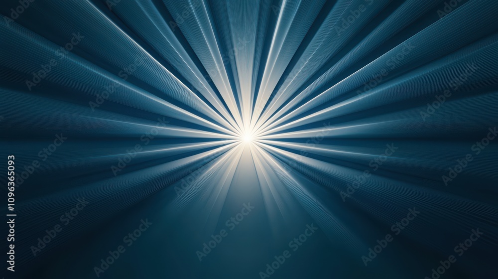Poster a mesmerizing image depicting radiant beams of light emerging from a central point, creating an atmo