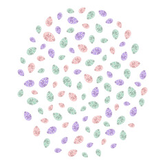 Decorated Easter eggs Rounded festive Background Texture or Wallpaper concept. Easter greeting idea