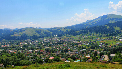 Charming village nestled in the mountains