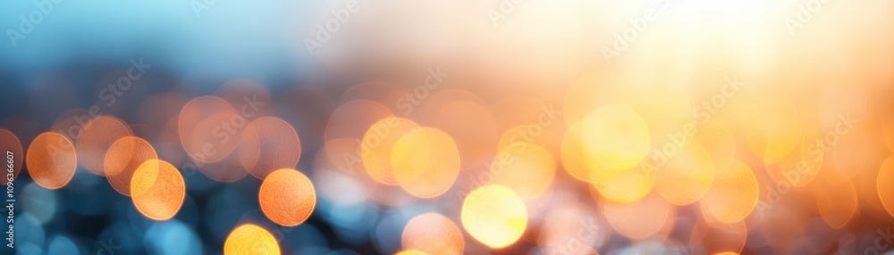 Poster a blurred image featuring warm and cool light bokeh effects, creating a dreamy and atmospheric backg