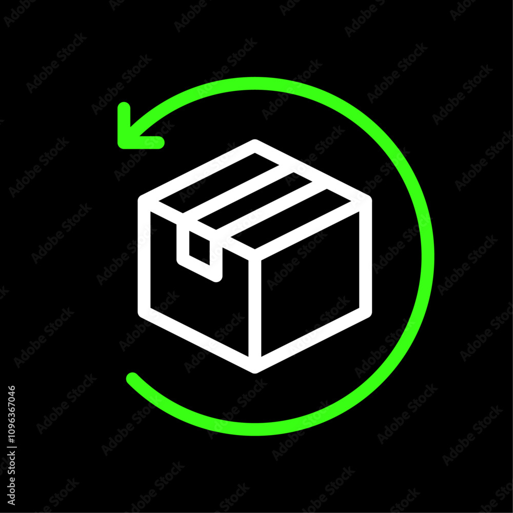 Poster easy return, replacement concept vector icon in line style design for website, app, ui, isolated on 