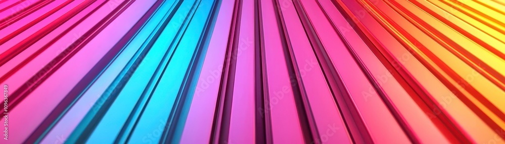 Poster a vibrant, colorful pattern of diagonal lines showcasing a gradient from blue to pink, creating a dy