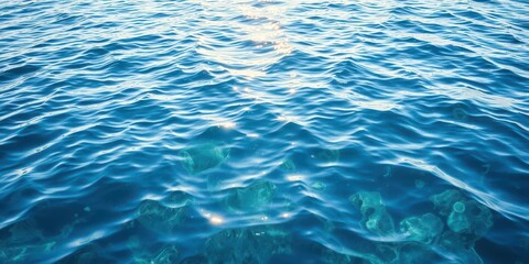 Fototapeta premium Rippling water surface with sunlight reflecting off, background