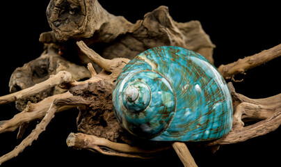 Polished Turquoise Nautilus Shell