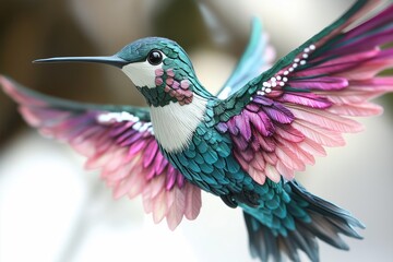 Obraz premium Realistic hummingbird with vibrant hues