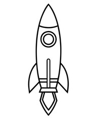 Obraz premium rocket line art vector illustration transparent background
