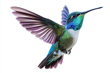 Fototapeta premium Tattoo of a hovering hummingbird in natural tones