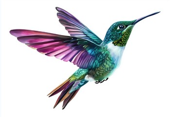 Fototapeta premium Realistic tattoo with a hummingbird and soft shading