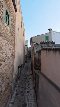streets of the town of estellencs in mallorca