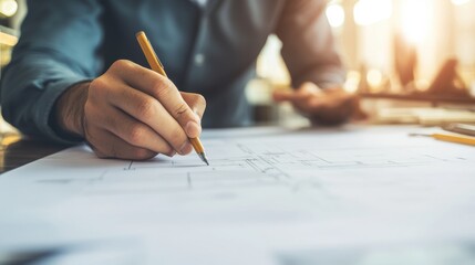 Reviewing Blueprints at a Construction Site