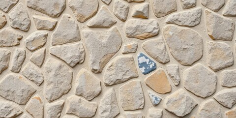 Rough texture of weathered stone wall with interesting patterns and natural colors, wall