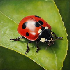 Naklejka premium Close-up of a ladybird (ladybug)