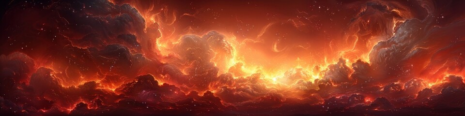 Fiery Nebula with Starry Dust