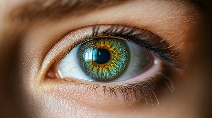 Fototapeta premium A Close Up Of A Striking Green Eye