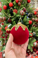Red lush posh velvet Christmas bauble