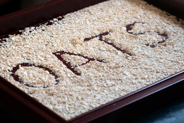 Instant oats with the word OATS spelled in the middle