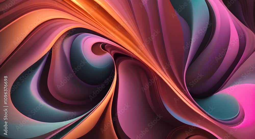 Poster flowing abstract background with dynamic 3d surface movement 4k