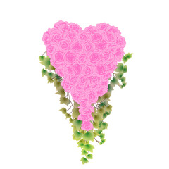 ハート型のキャスケードブーケ