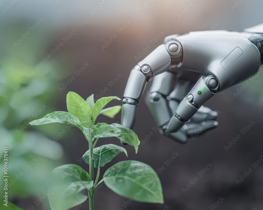 Poster agricultural robot using ai sensors for precision farming and enhanced crop management in modern agr