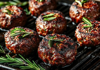 Perfectly Grilled Cube-Shaped Meatballs with Fresh Herbs