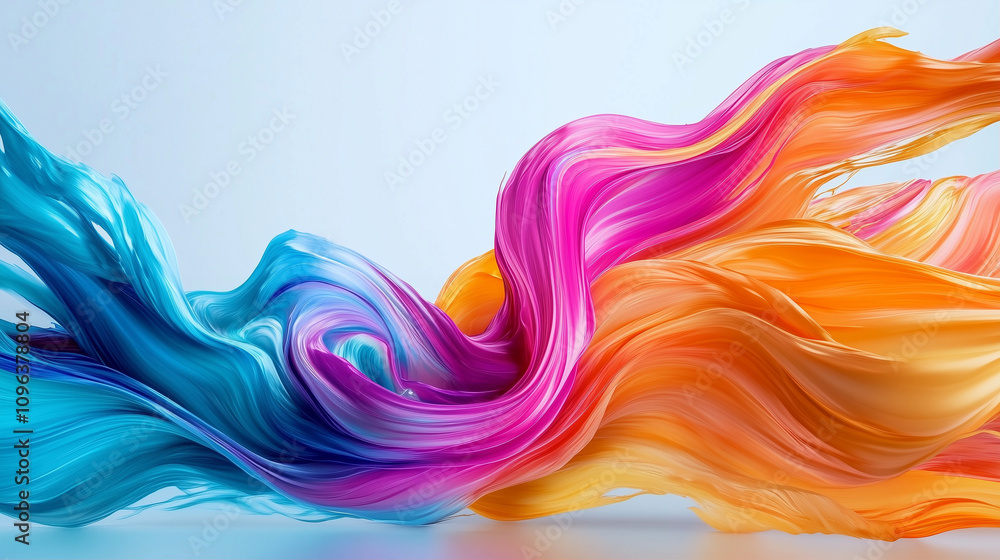 Poster abstract creative swirl in colorful vibrant motion with smooth flow