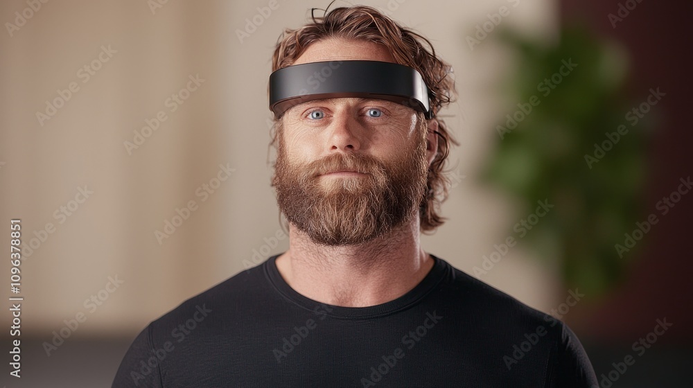 Poster ai-driven assistant technology enhances user experience with innovative headgear for smart solutions