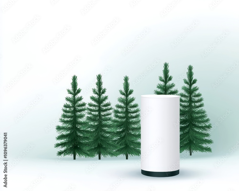 Poster ai powered monitoring station surrounded by lush green trees in a modern nature setting for environm