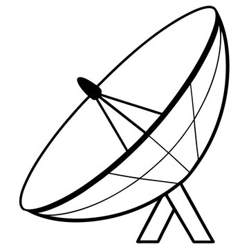recommend clip art: satellite dish antenna silhouette vector line art transparent background