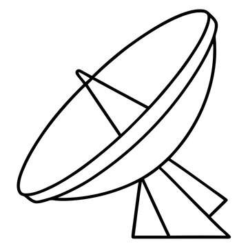 recommend clip art: satellite dish antenna silhouette vector line art transparent background