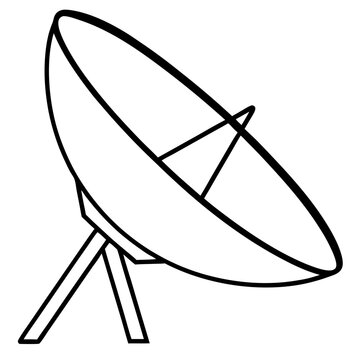 recommend clip art: satellite dish antenna silhouette vector line art transparent background