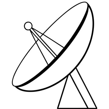 recommend clip art: satellite dish antenna silhouette vector line art transparent background