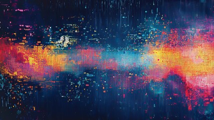 Obraz premium Abstract Cityscape Digital Art Vivid Colors