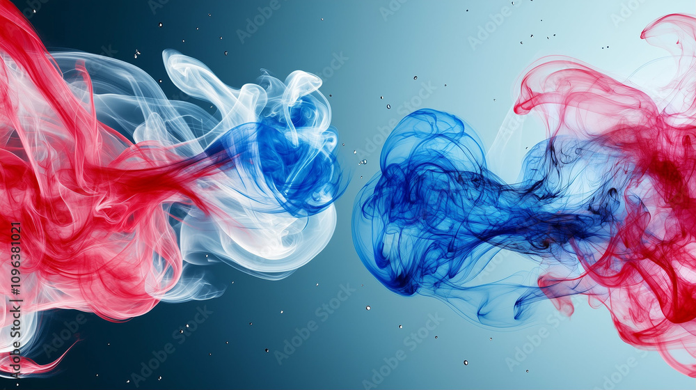 Aufkleber smoke with colorful effect in abstract art visual composition