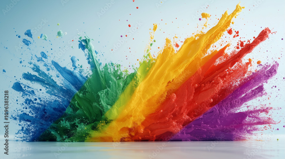 Poster color splash in vibrant hues creating dynamic artistic background and effects