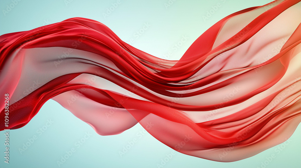 Poster flowing fabric with abstract design in soft colors for creative projects