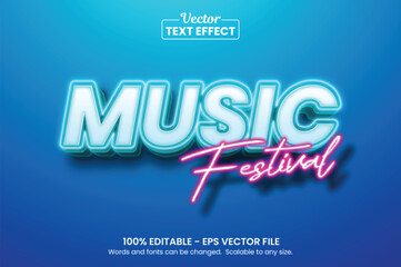 Obraz premium Glowing Music Festival, Editable Graphic Style text effect