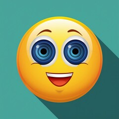 Fototapeta premium Emoticône souriant avec des yeux particuliers en ia