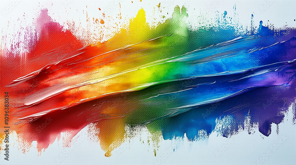 Aufkleber paint strokes in vibrant colors creating an abstract masterpiece on textured canvas