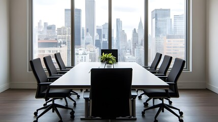 Fototapeta premium Modern Conference Room City View