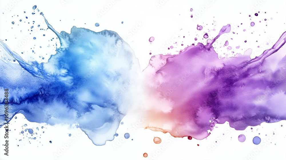 Poster abstract watercolor splash with vibrant colors creating a dynamic artistic composition