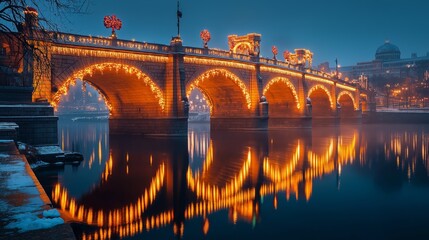 Festive City Bridge Archways Christmas Lights
