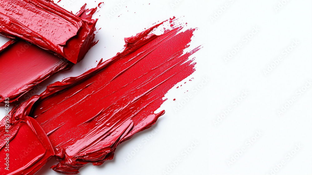 Poster red paint strokes for graphic design and artistic projects displaying texture and vivid color