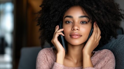 Fototapeta premium Professional Support Agent Engaged in Phone Consultation