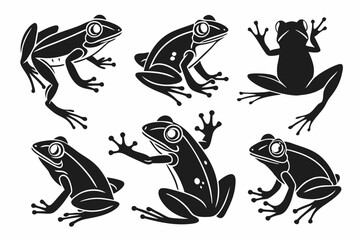 Minimalist Frog Silhouette Vector Art for Nature and Wildlife Designs

