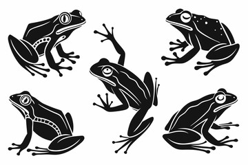 Minimalist Frog Silhouette Vector Art for Nature and Wildlife Designs

