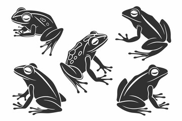 Minimalist Frog Silhouette Vector Art for Nature and Wildlife Designs

