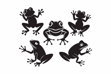 Minimalist Frog Silhouette Vector Art for Nature and Wildlife Designs

