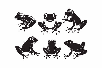 Minimalist Frog Silhouette Vector Art for Nature and Wildlife Designs

